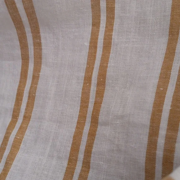 Sézane Rio Ecru Ocher Stripe Tie Shoulder Linen Blend Top 40/8 - Picture 7 of 9